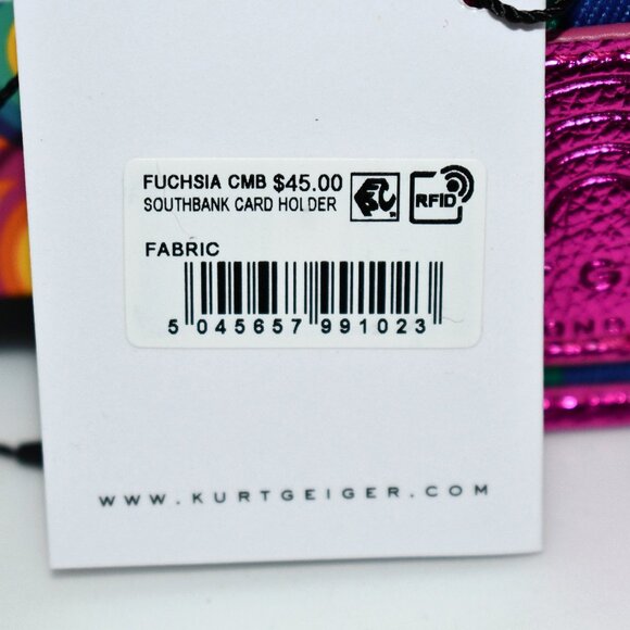 Kurt Geiger London Southbank Metallic Card Holder Wallet in Pink #2754558609 NWT - Picture 3 of 5